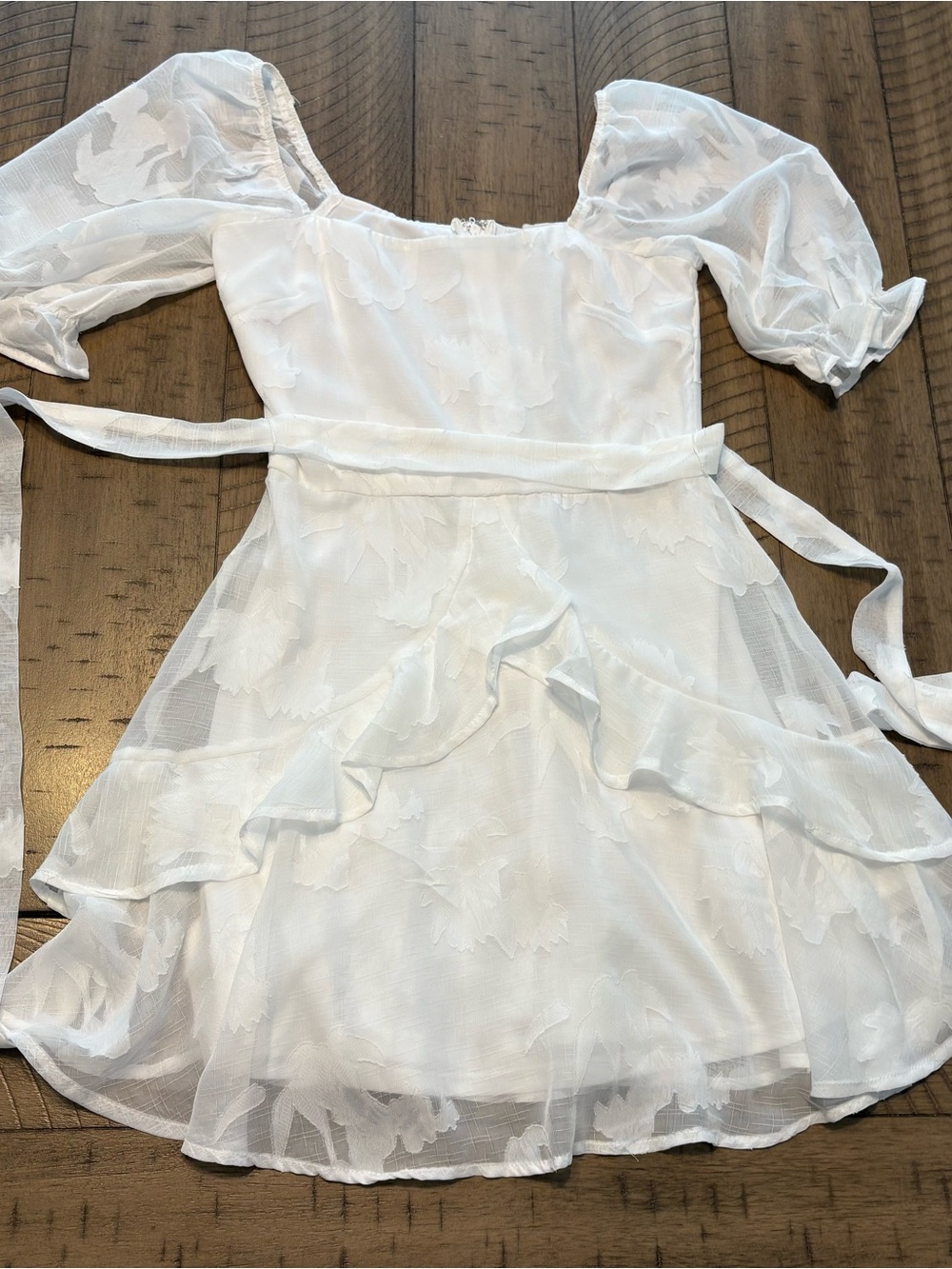 Francesca's Burn Out White Mini Dress